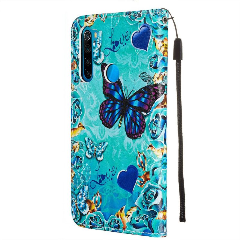 Etui Folio Xiaomi Redmi Note 8 Uwielbiam Motyle Ze Stringami Etui Ochronne