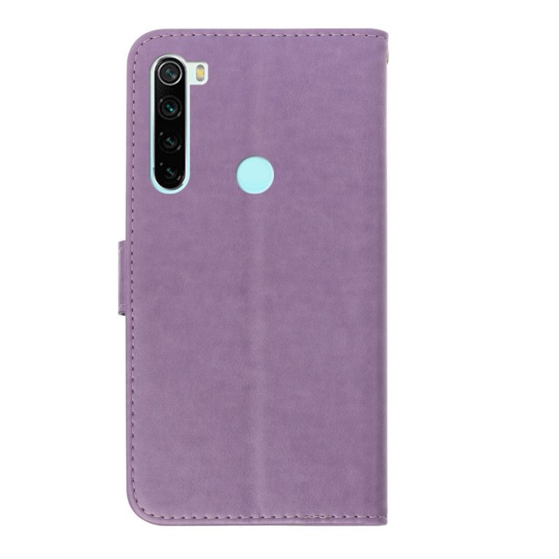 Etui Folio Xiaomi Redmi Note 8 Złoty Czerwony Urok Motyla