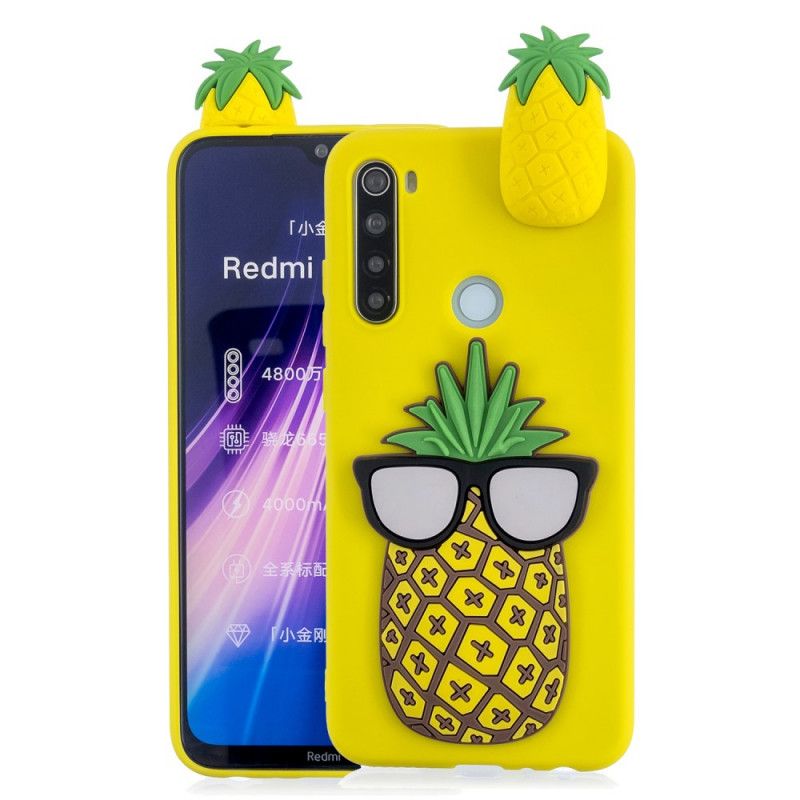 Etui Xiaomi Redmi Note 8 3D Fajny Ananas Etui Ochronne