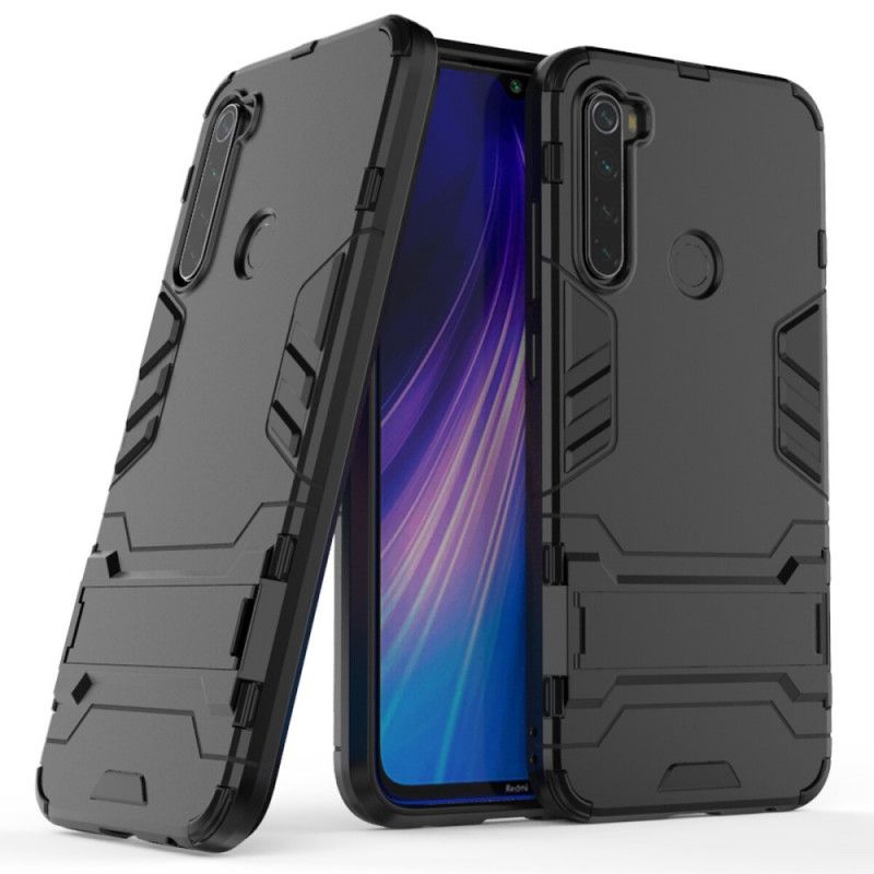 Etui Xiaomi Redmi Note 8 Biały Czarny Wyjątkowo Wytrzymały Język