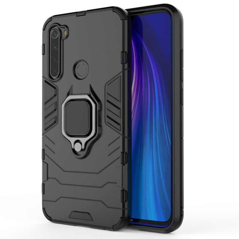 Etui Xiaomi Redmi Note 8 Czerwony Czarny Pierścień Oporowy Etui Ochronne