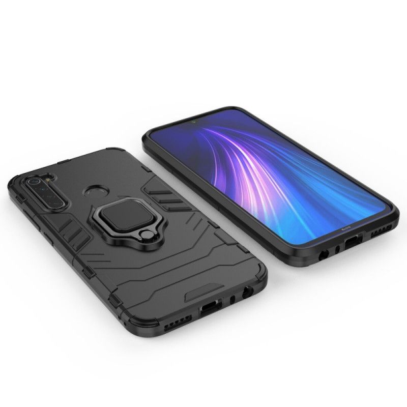 Etui Xiaomi Redmi Note 8 Czerwony Czarny Pierścień Oporowy Etui Ochronne