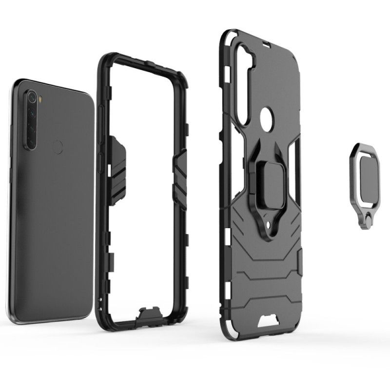 Etui Xiaomi Redmi Note 8 Czerwony Czarny Pierścień Oporowy Etui Ochronne