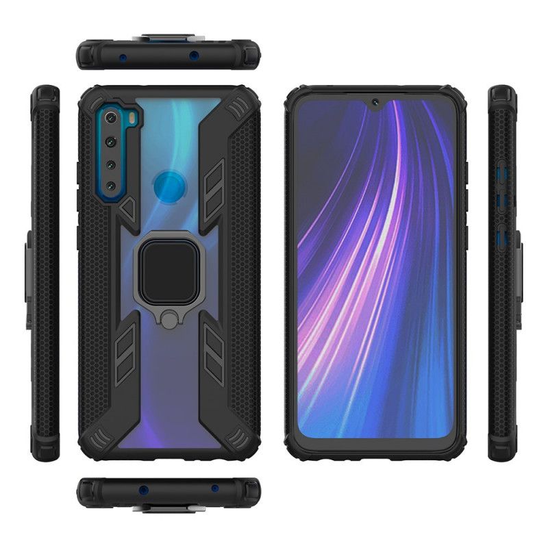 Etui Xiaomi Redmi Note 8 Czerwony Czarny Pierścień Premium Etui Ochronne