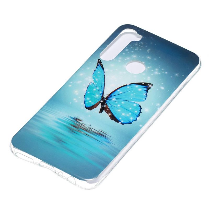 Etui Xiaomi Redmi Note 8 Fluorescencyjny Niebieski Motyl