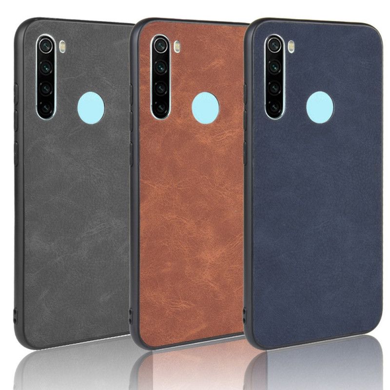 Etui Xiaomi Redmi Note 8 Granatowy Czarny Efekt Skóry Premium Etui Ochronne