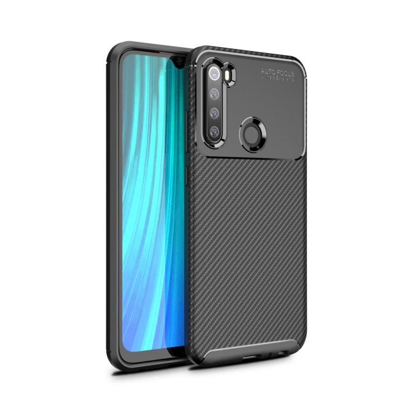 Etui Xiaomi Redmi Note 8 Granatowy Czarny Elastyczna Tekstura Włókna Węglowego