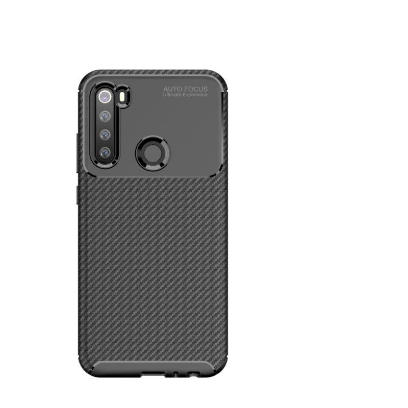 Etui Xiaomi Redmi Note 8 Granatowy Czarny Elastyczna Tekstura Włókna Węglowego