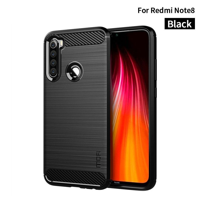 Etui Xiaomi Redmi Note 8 Szary Czarny Mofi Szczotkowane Włókno Węglowe