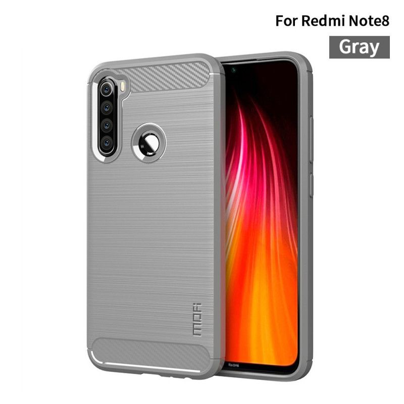 Etui Xiaomi Redmi Note 8 Szary Czarny Mofi Szczotkowane Włókno Węglowe