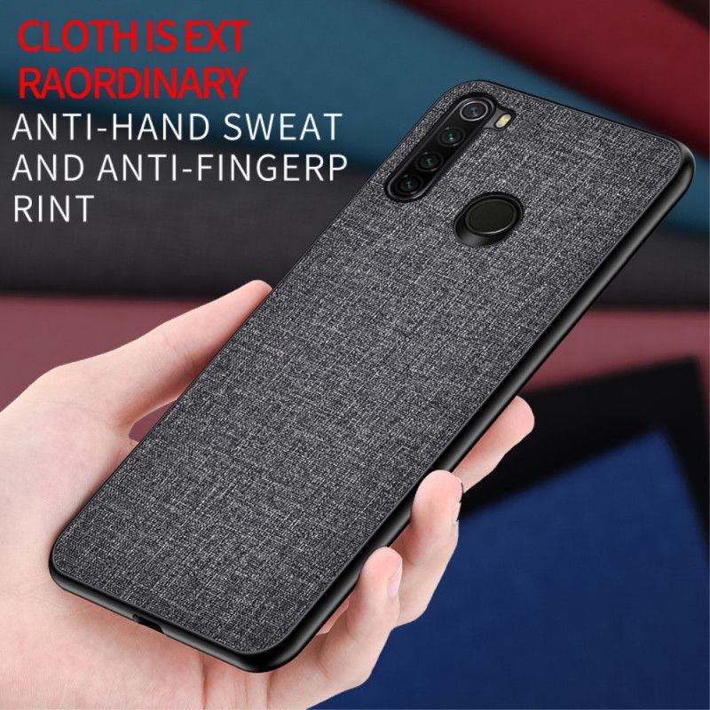 Etui Xiaomi Redmi Note 8 Szary Czarny Tekstura Tkaniny Etui Ochronne