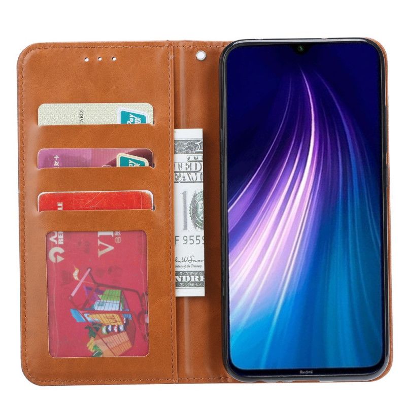 Flip Kotelot Xiaomi Redmi Note 8 Brązowy Czarny Etui na Telefon Etui Na Karty Ze Sztucznej Skóry