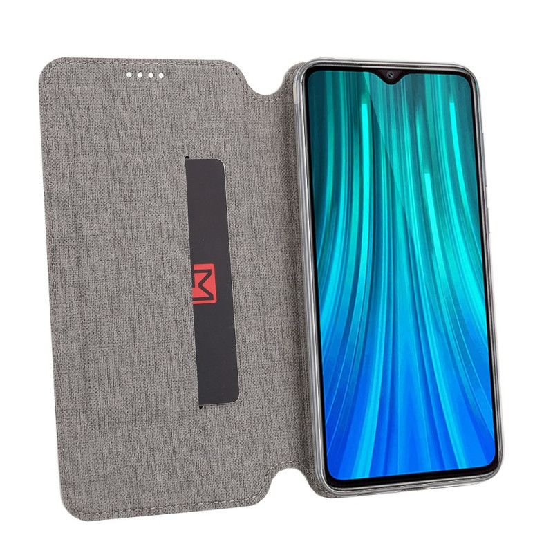 Flip Kotelot Xiaomi Redmi Note 8 Szary Czarny Teksturowany Etui Ochronne