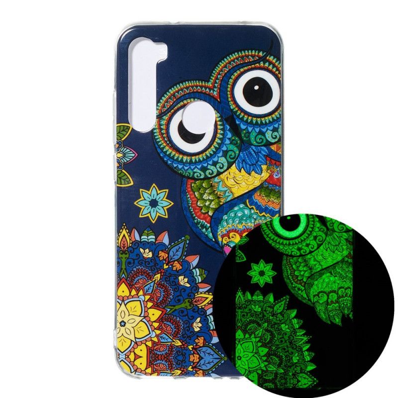 Futerały Xiaomi Redmi Note 8 Etui na Telefon Fluorescencyjna Sowa Mandala