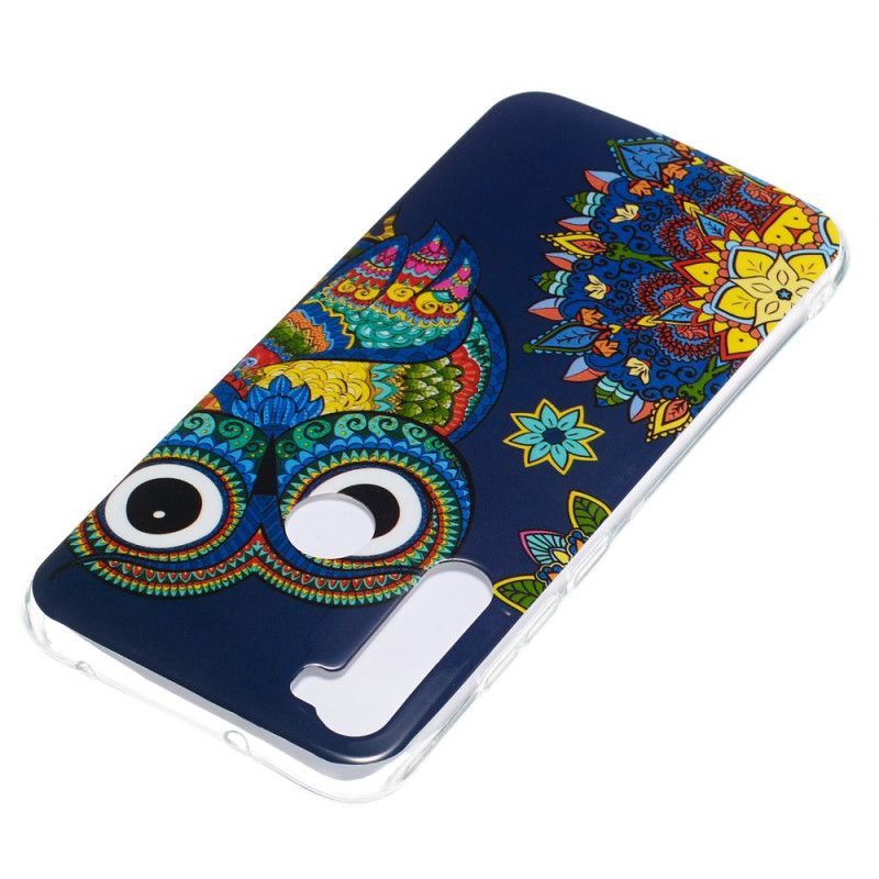 Futerały Xiaomi Redmi Note 8 Etui na Telefon Fluorescencyjna Sowa Mandala