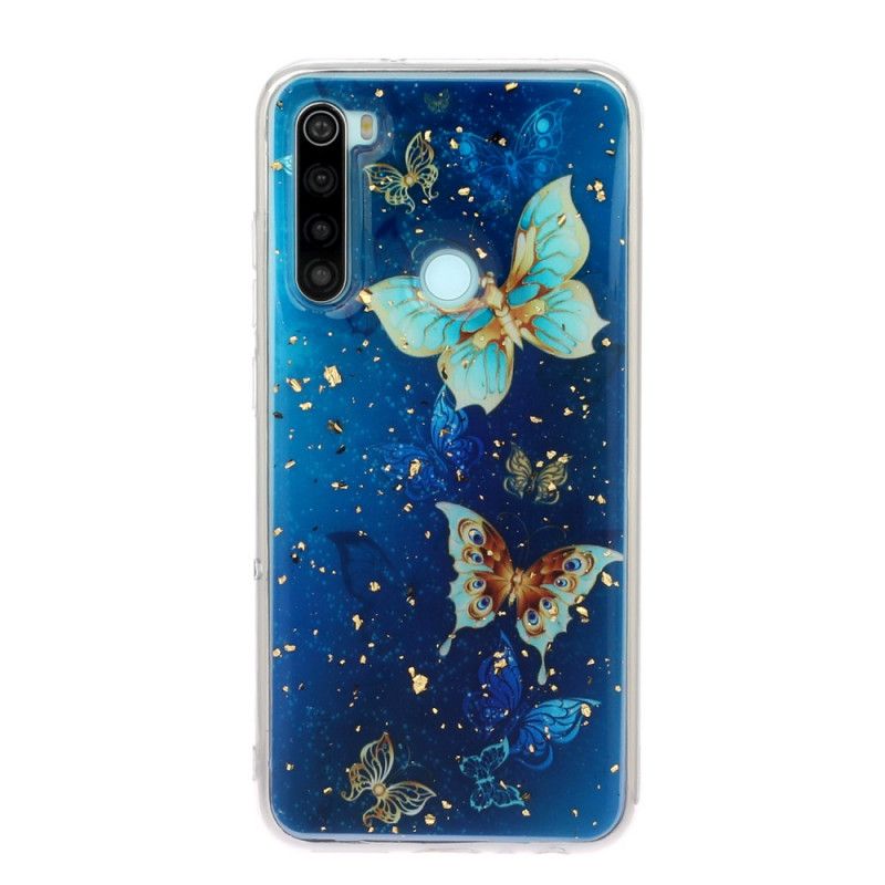 Futerały Xiaomi Redmi Note 8 Etui na Telefon Motyle I Brokat