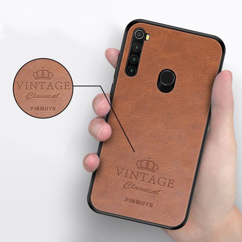 Futerały Xiaomi Redmi Note 8 Magenta Czarny Efekt Skóry Pinwuyo Vintage