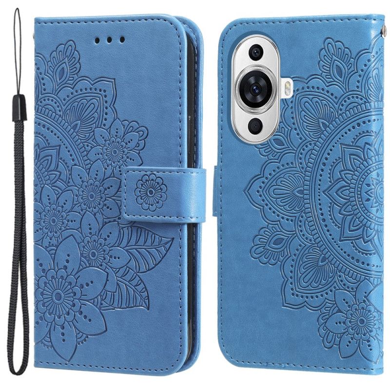 Etui Folio Huawei Nova 11 Pro Pasek Z Kwiatowym Nadrukiem