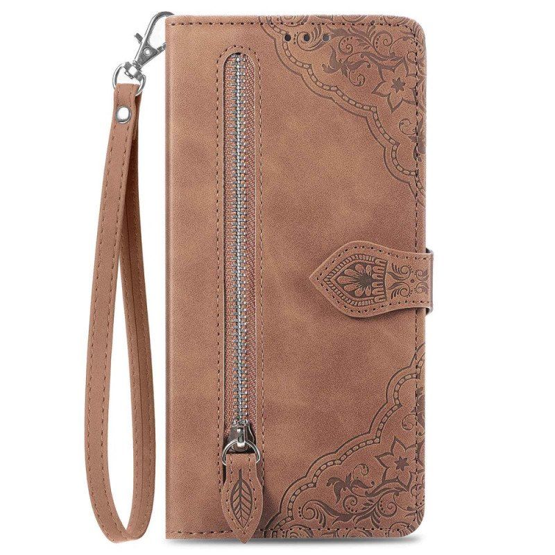 Etui Folio do Samsung Galaxy M13 Portmonetka Z Przodu W Kwiaty