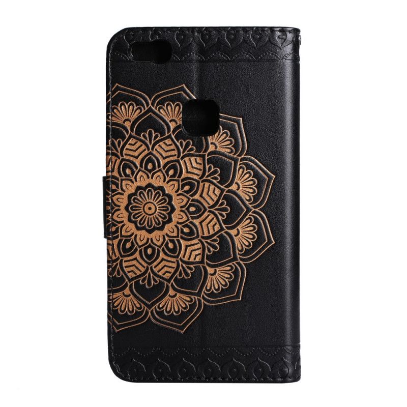 Etui Folio Huawei P10 Lite Cyjan Brązowy Elegancka Mandala