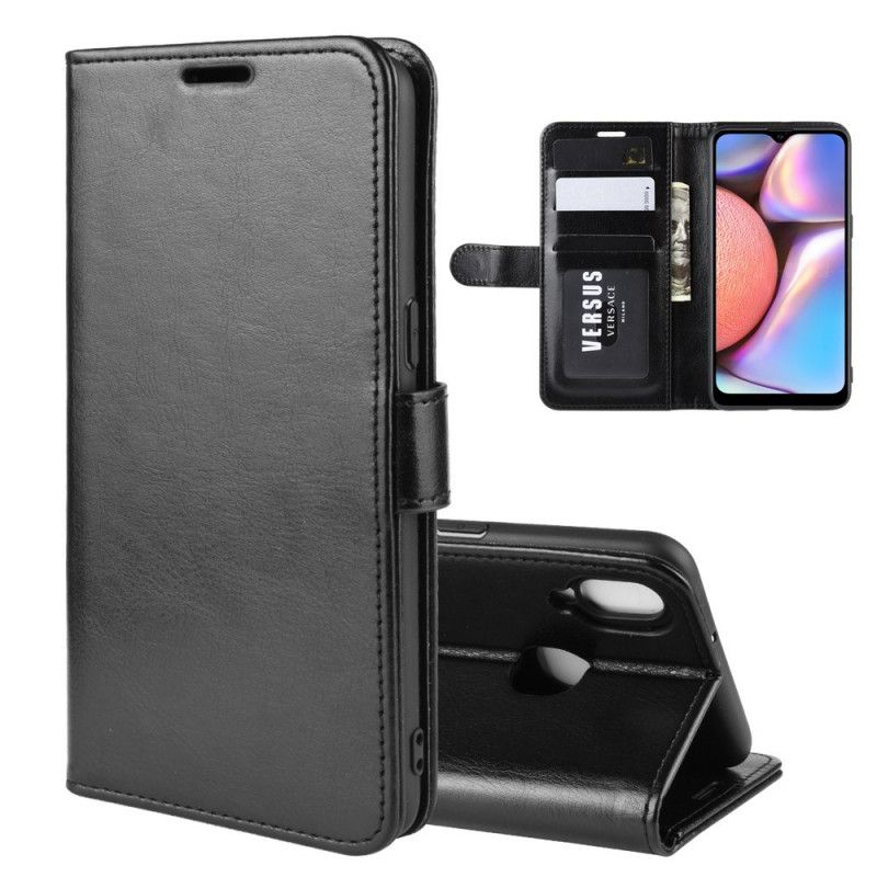 Etui Folio Samsung Galaxy A10s Biały Czarny Styl Skóry