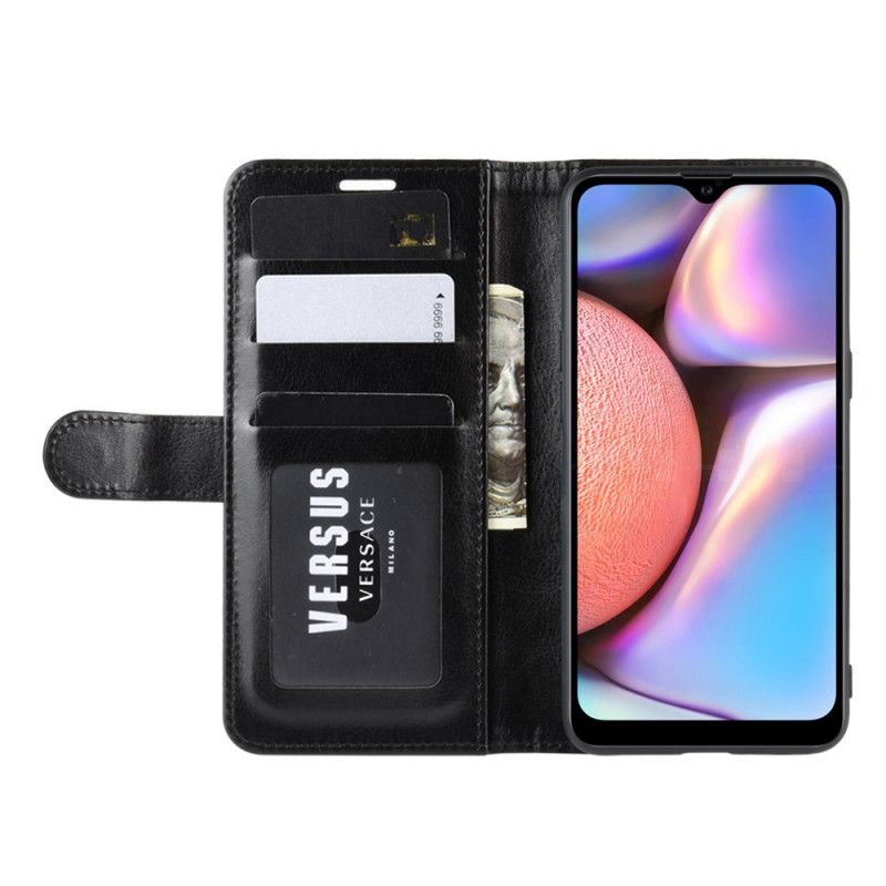 Etui Folio Samsung Galaxy A10s Biały Czarny Styl Skóry