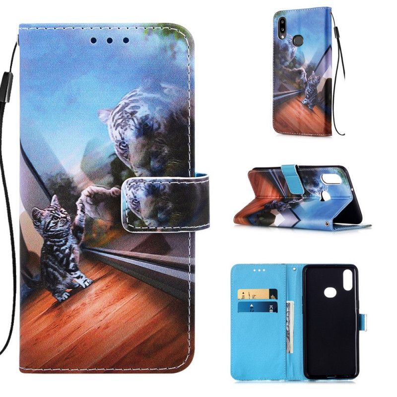 Etui Folio Samsung Galaxy A10s Brązowy Jasnoniebieski Ernest I Odbicie