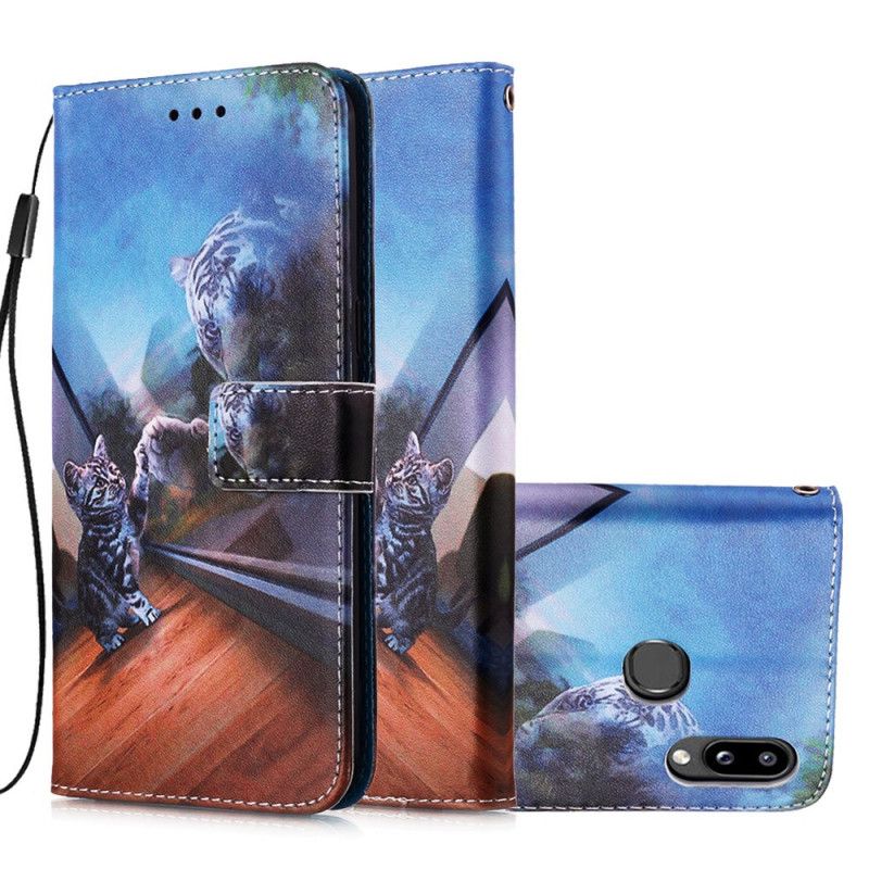 Etui Folio Samsung Galaxy A10s Brązowy Jasnoniebieski Ernest I Odbicie