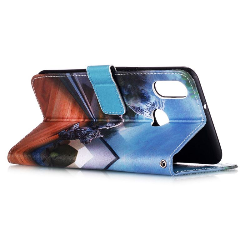 Etui Folio Samsung Galaxy A10s Brązowy Jasnoniebieski Ernest I Odbicie