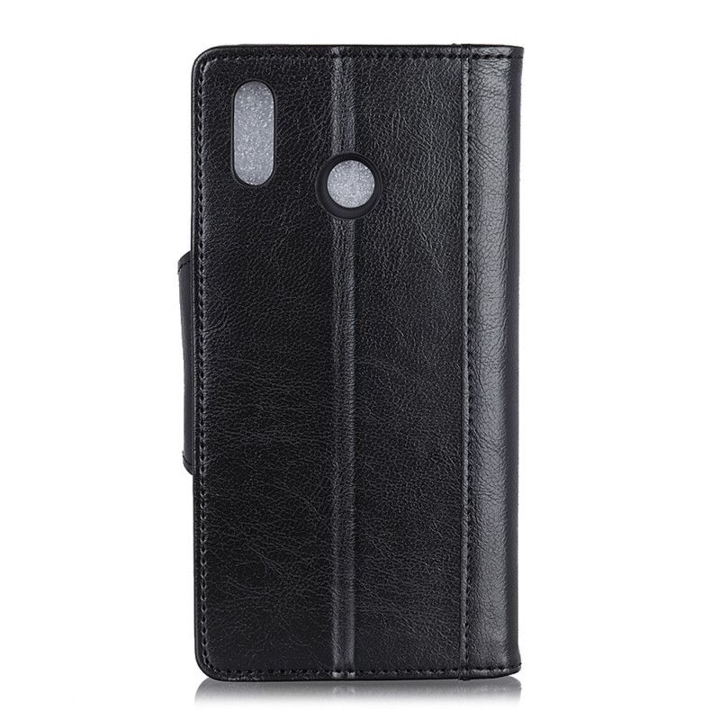 Etui Folio Samsung Galaxy A10s Czarny Zapięcie Eleganckie Z Imitacji Skóry Matowej