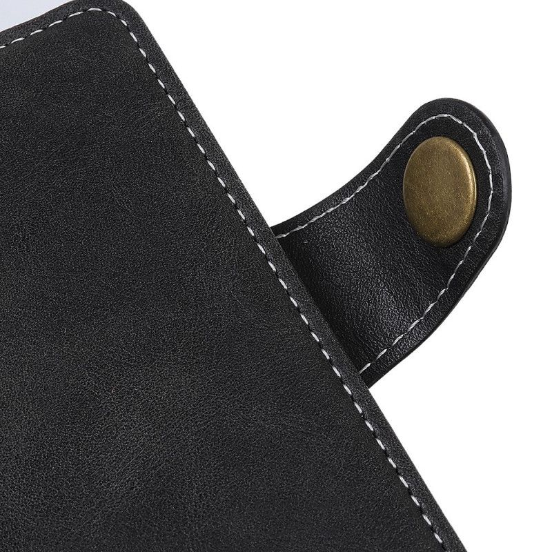 Etui Folio Samsung Galaxy A10s Czerwony Czarny Artystyczny Guzik I Szwy