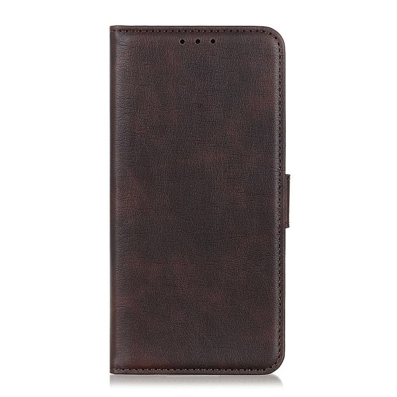 Etui Folio Samsung Galaxy A10s Czerwony Czarny Imitacja Skóry Liczi Etui Ochronne