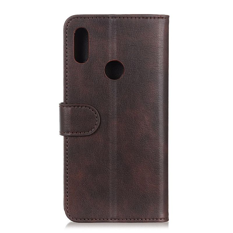 Etui Folio Samsung Galaxy A10s Czerwony Czarny Imitacja Skóry Liczi Etui Ochronne