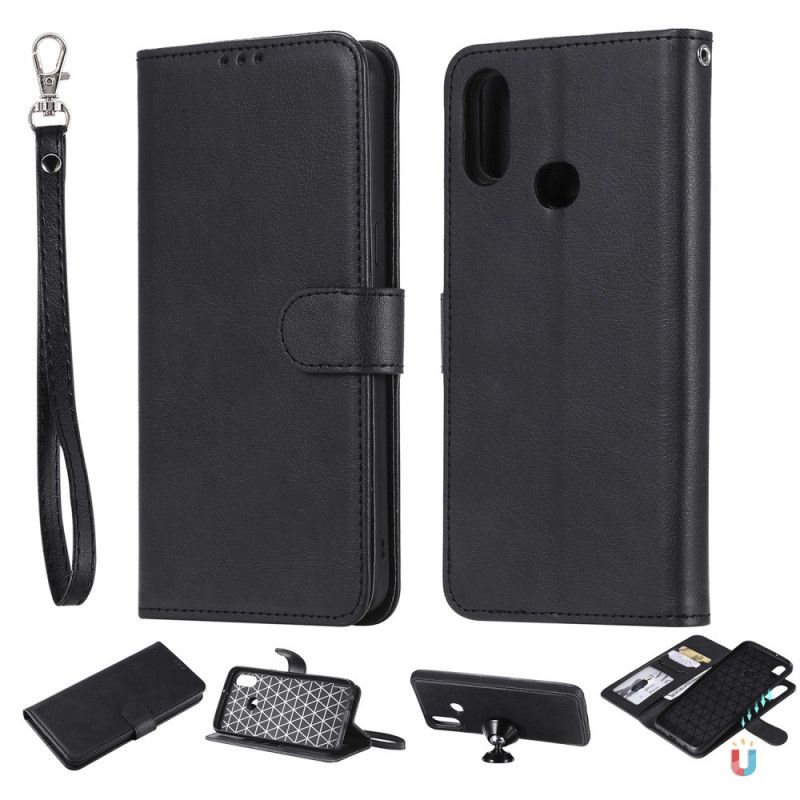 Etui Folio Samsung Galaxy A10s Czerwony Czarny Odpinana Skorupa I Pasek