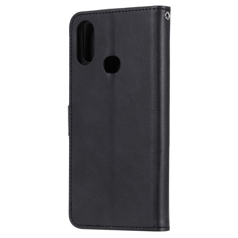 Etui Folio Samsung Galaxy A10s Czerwony Czarny Odpinana Skorupa I Pasek