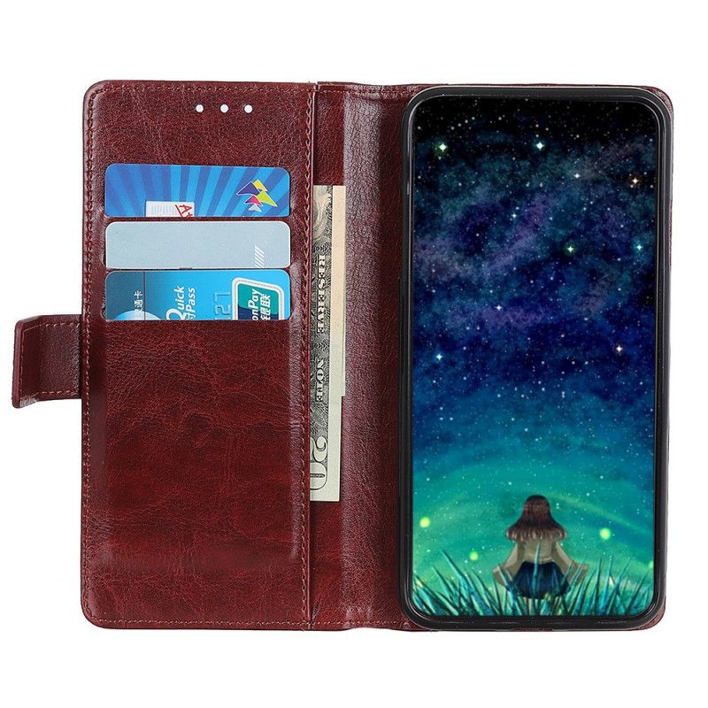 Etui Folio Samsung Galaxy A10s Czerwony Czarny Wersja Z Nitami Retro Etui Ochronne