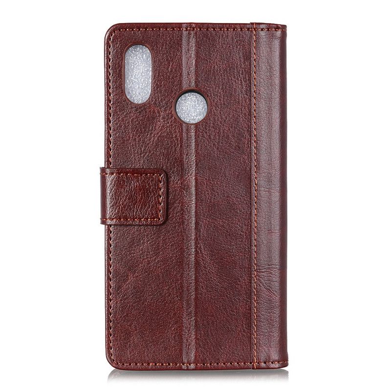 Etui Folio Samsung Galaxy A10s Czerwony Czarny Wersja Z Nitami Retro Etui Ochronne