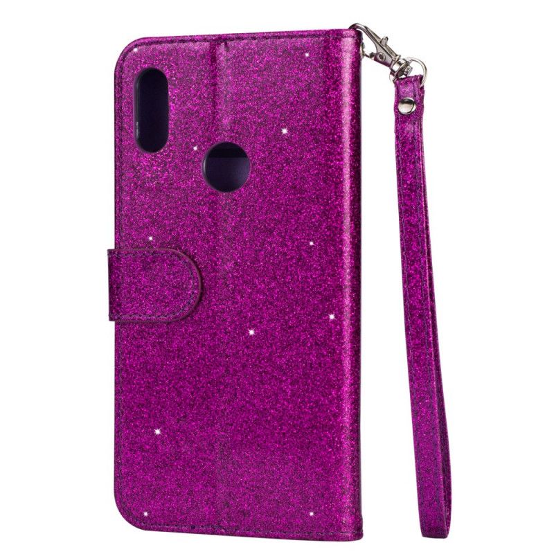 Etui Folio Samsung Galaxy A10s Magenta Czarny Portmonetka Z Brokatem Z Lan Etui Ochronne