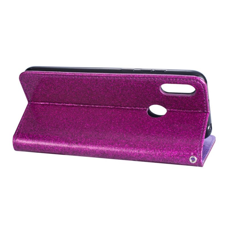 Etui Folio Samsung Galaxy A10s Magenta Czarny Portmonetka Z Brokatem Z Lan Etui Ochronne