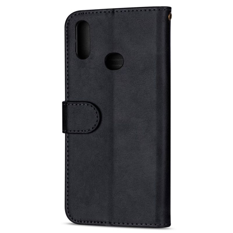 Etui Folio Samsung Galaxy A10s Szary Czarny Portmonetka Na Monety Z Paskiem