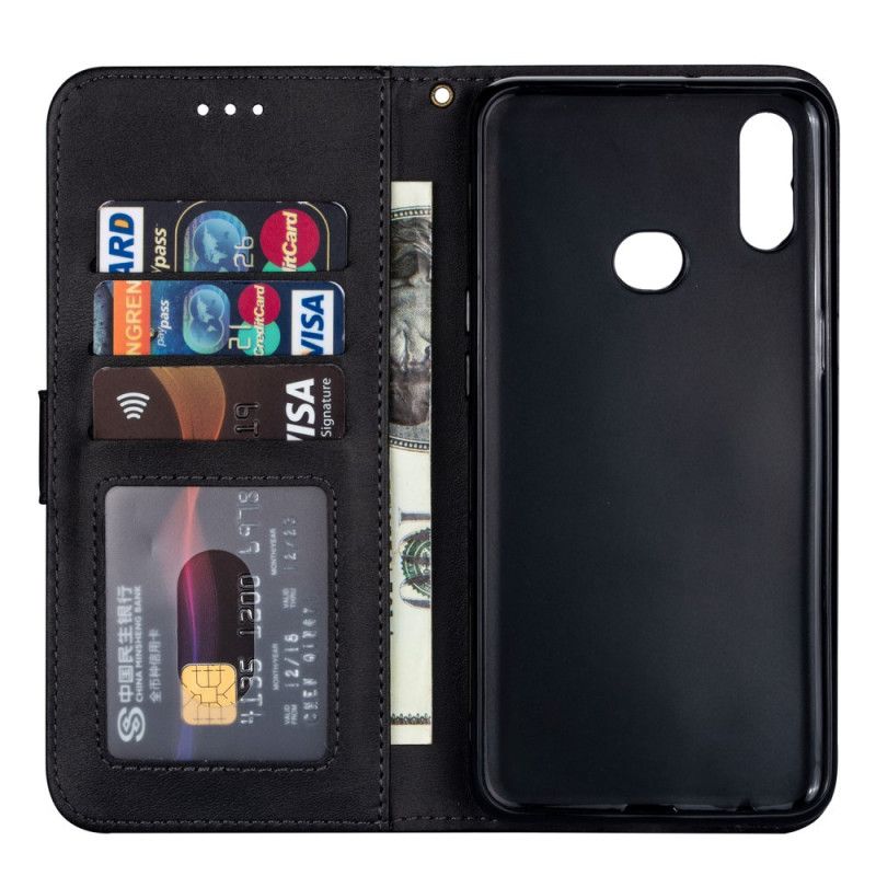 Etui Folio Samsung Galaxy A10s Szary Czarny Portmonetka Na Monety Z Paskiem