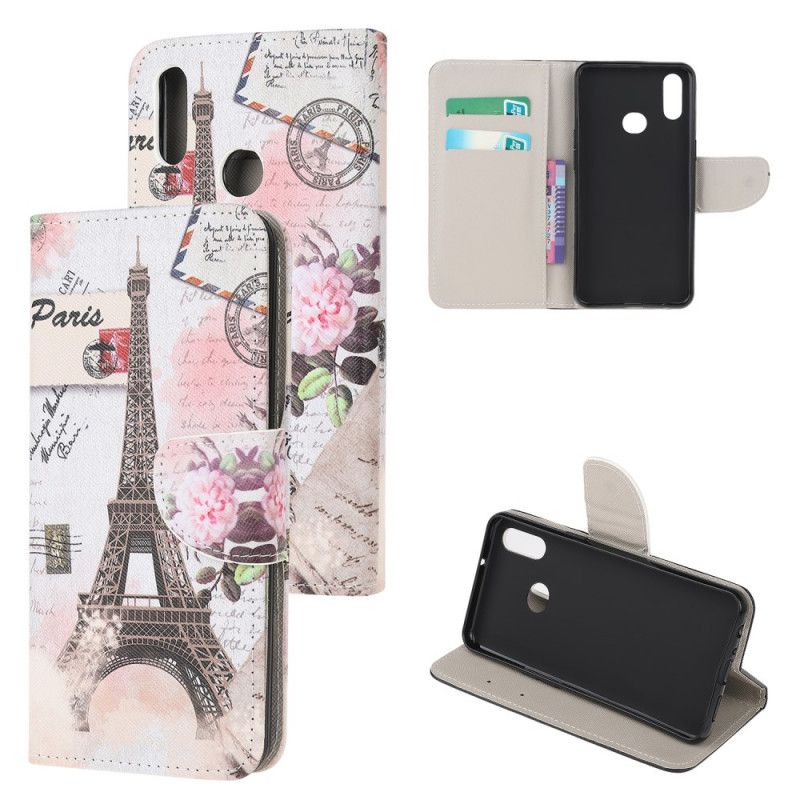 Etui Folio Samsung Galaxy A10s Wieża Eiffla W Stylu Retro