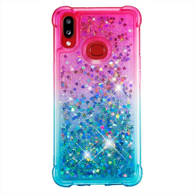 Etui Samsung Galaxy A10s Ciemnoniebieski Magenta Kolorowy Brokat Etui Ochronne