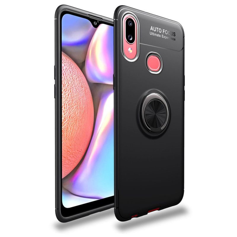 Etui Samsung Galaxy A10s Czerwony Czarny Pierścień Obrotowy Lenuo