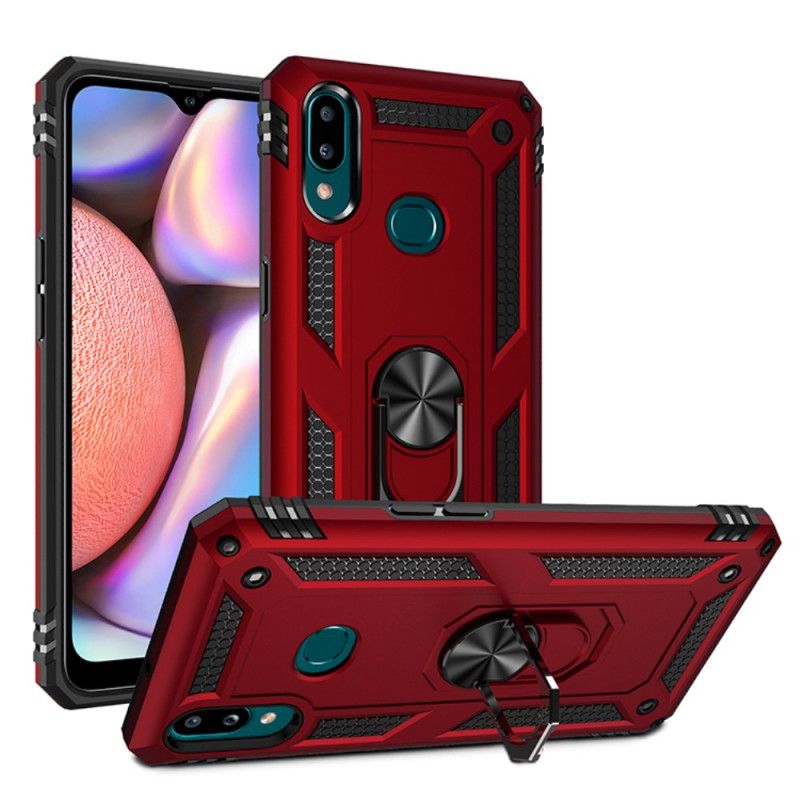 Etui Samsung Galaxy A10s Czerwony Czarny Pierścień Premium Etui Ochronne