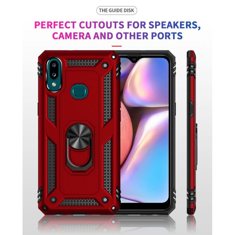 Etui Samsung Galaxy A10s Czerwony Czarny Pierścień Premium Etui Ochronne