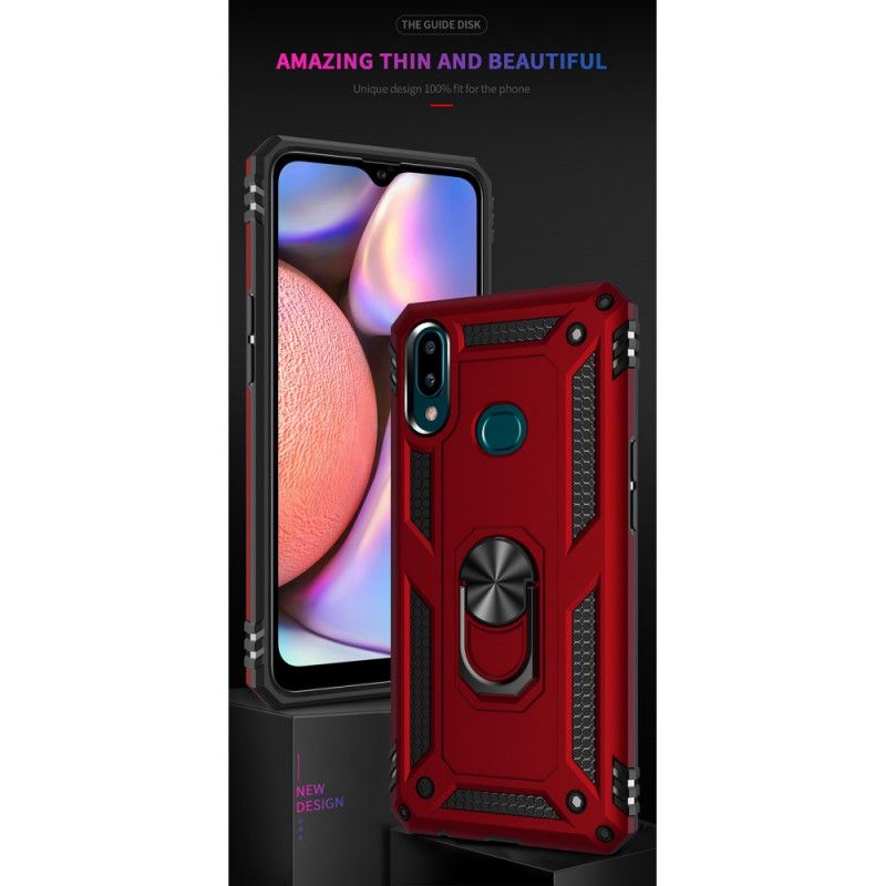 Etui Samsung Galaxy A10s Czerwony Czarny Pierścień Premium Etui Ochronne