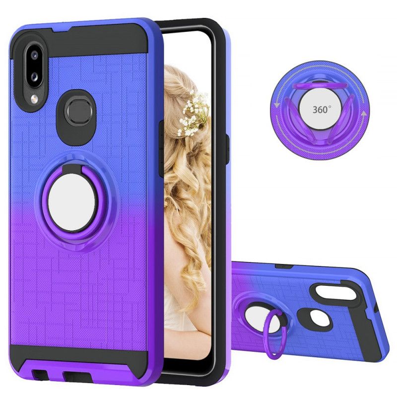 Etui Samsung Galaxy A10s Magenta Biały Z Pierścieniem W Kolorze Gradientu Etui Ochronne