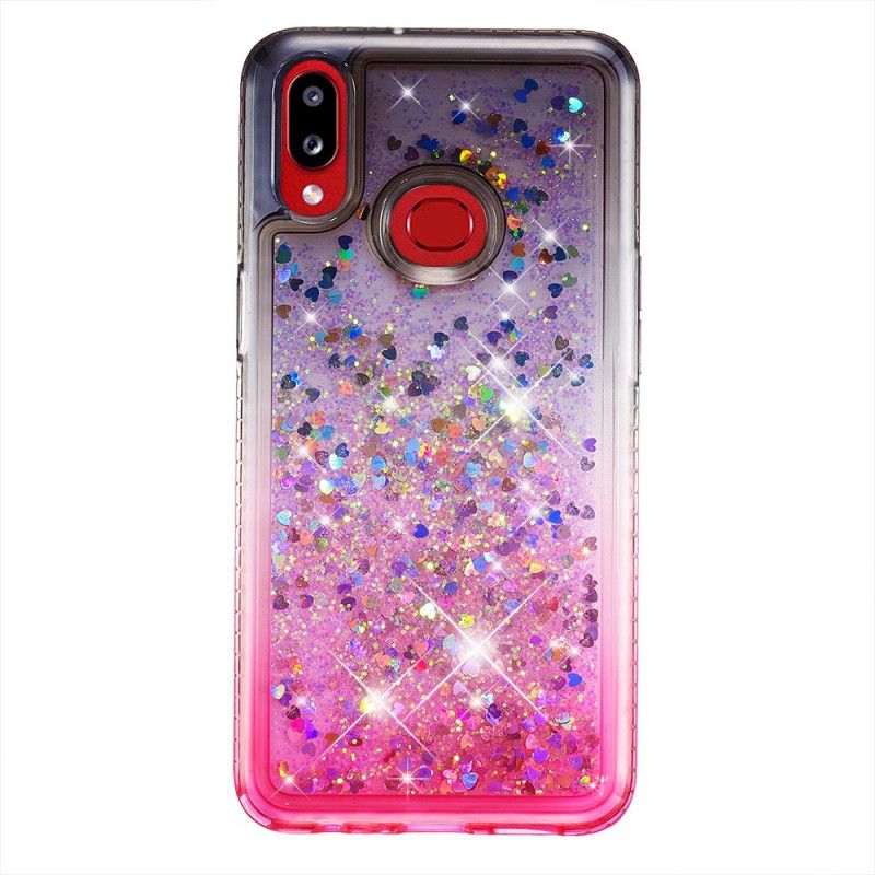 Etui Samsung Galaxy A10s Magenta Czarny Cekiny I Diamenty