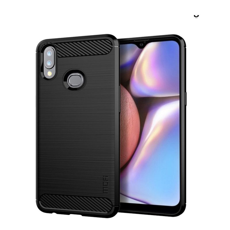 Etui Samsung Galaxy A10s Szary Czarny Mofi Szczotkowane Włókno Węglowe Etui Ochronne